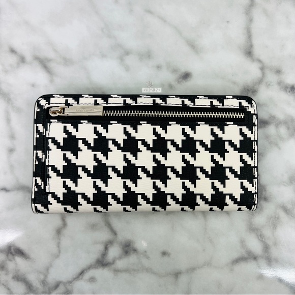 Kate Spade Woven Remi Flap Chain Crossbody & Large Bifold Wallet In Houndstooth - Picture 13 of 15